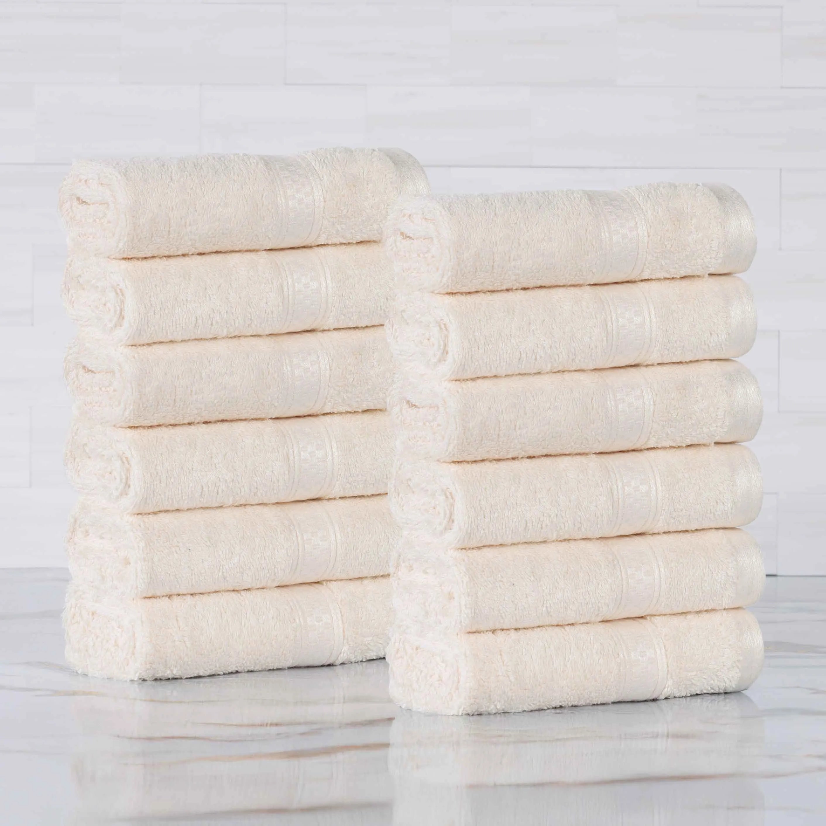 Rayon from Bamboo Ultra-Plush Assorted 12 Piece Face Towel Set - Face Towel by Superior