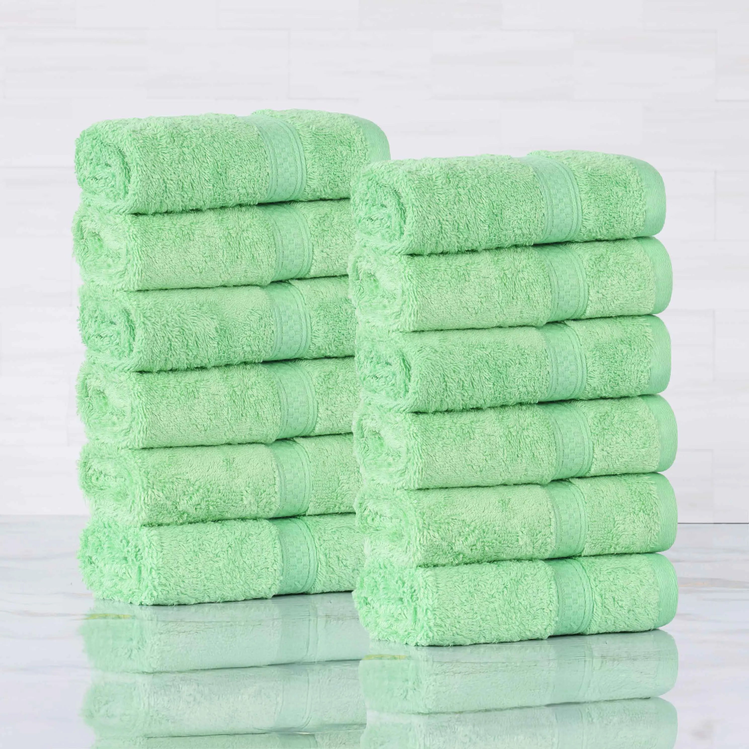 Rayon from Bamboo Ultra-Plush Assorted 12 Piece Face Towel Set - Face Towel by Superior