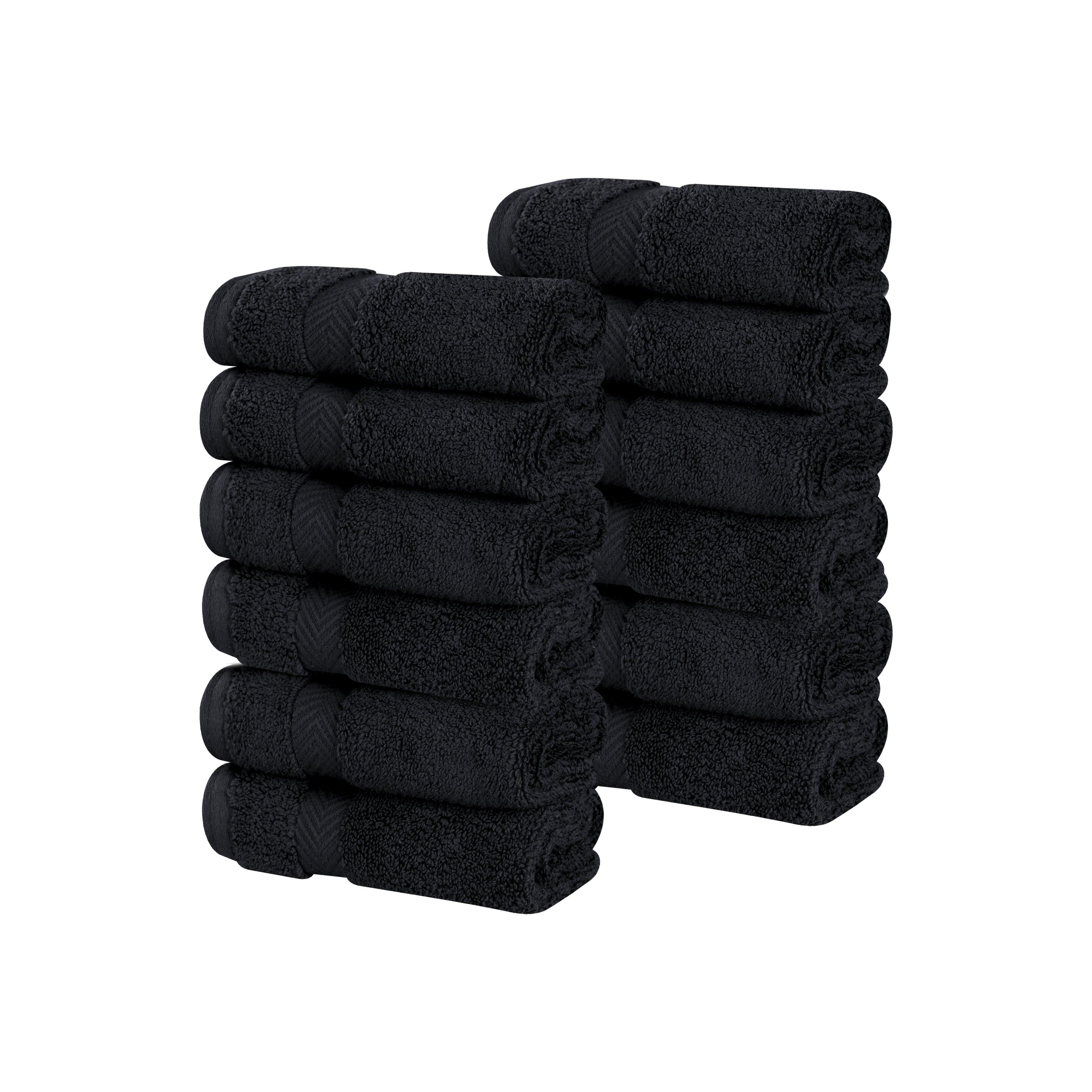 Zero Twist Cotton Ultra-Soft Absorbent Face Towel Washcloth Set of 12 - Face Towel by Superior Brand