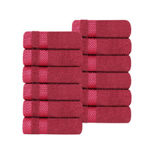 Zero Twist Cotton Dobby Border Absorbent Face Towel - Cranberry