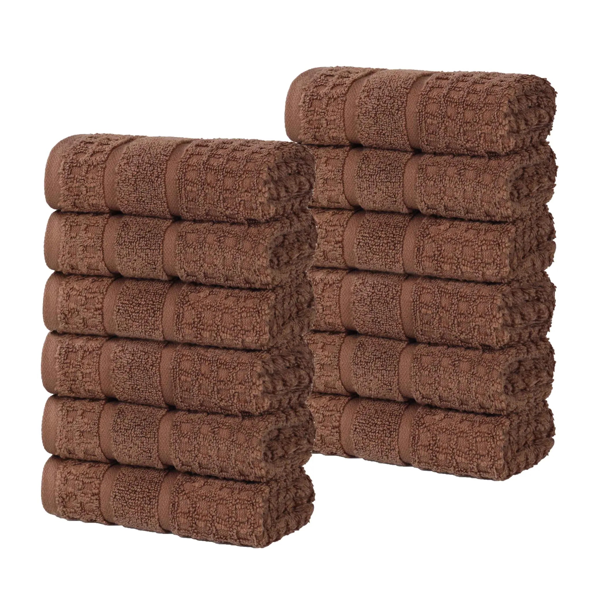 Napa Zero-Twist Cotton Waffle Face Towel Set 12 Piece - Towel Set by Superior Brand