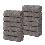 Napa Zero-Twist Cotton Waffle Face Towel Set 12 Piece - Towel Set by Superior Brand
