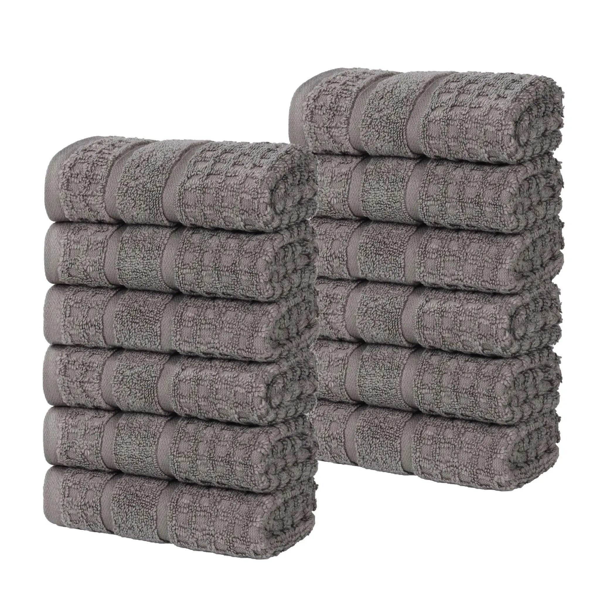 Napa Zero-Twist Cotton Waffle Face Towel Set 12 Piece - Towel Set by Superior Brand