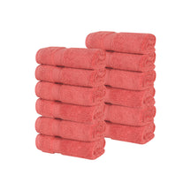 Zero Twist Cotton Ultra-Soft Absorbent Face Towel Washcloth - Coral