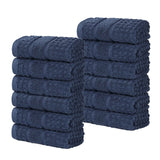 Napa Zero-Twist Cotton Waffle Face Towel Set 12 Piece - Towel Set by Superior Brand