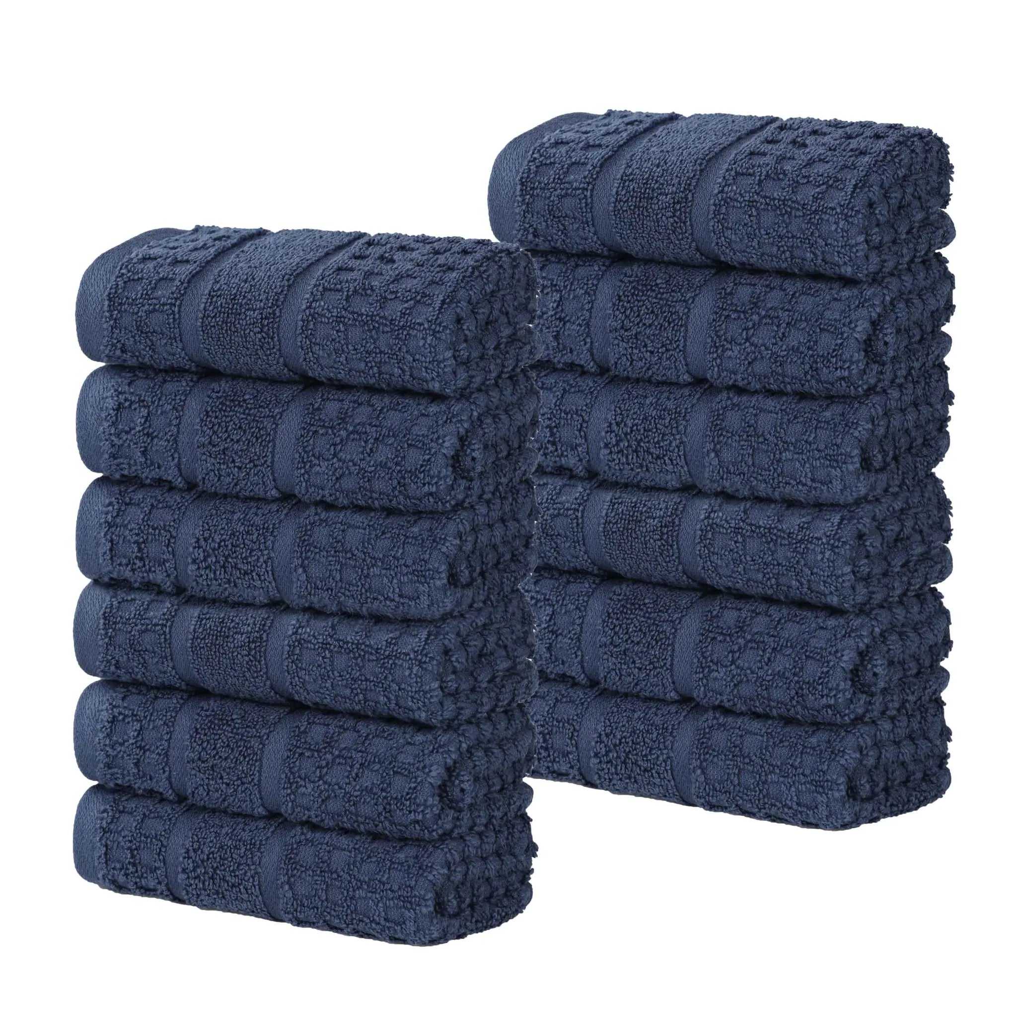 Napa Zero-Twist Cotton Waffle Face Towel Set 12 Piece - Towel Set by Superior Brand