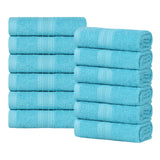 Eco-Friendly Ring-Spun Cotton 12-Piece Face Towel/Washcloth Set