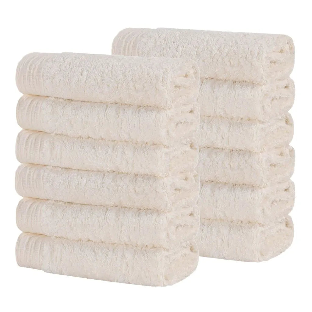 Rayon from Bamboo Eco-Friendly Solid Face Towel Washcloth Set of 12 - Face Towel by Superior Brand