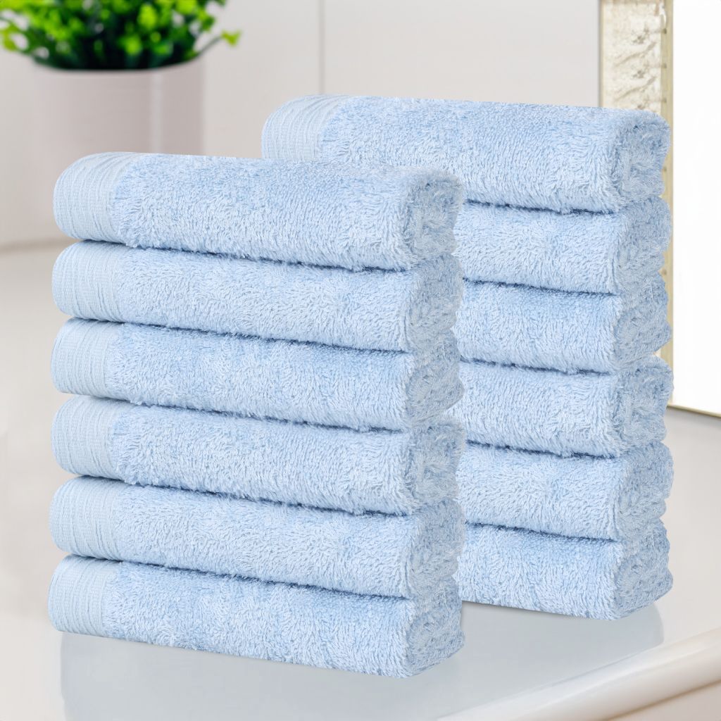 Rayon from Bamboo Eco-Friendly Solid Face Towel Washcloth Set of 12