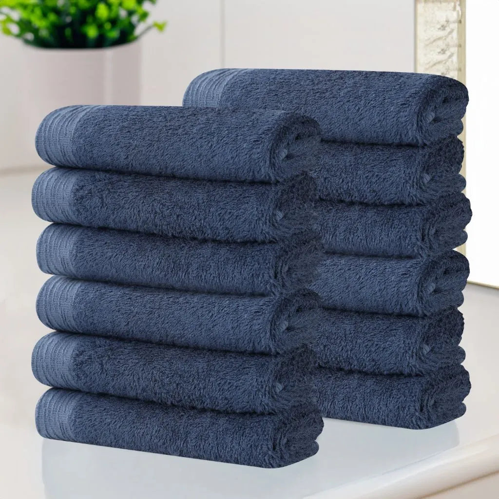 Rayon from Bamboo Eco-Friendly Solid Face Towel Washcloth Set of 12 - Face Towel by Superior Brand