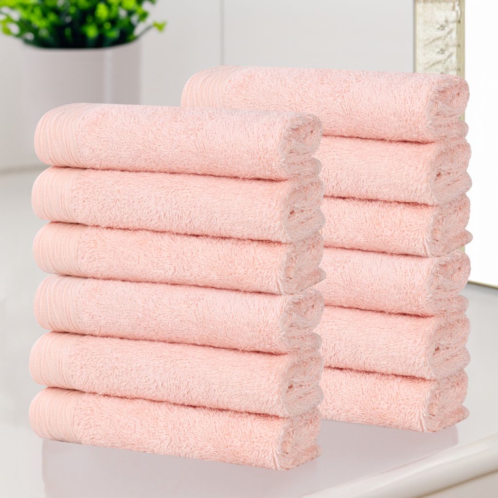 Rayon from Bamboo Eco-Friendly Solid Face Towel Washcloth Set of 12