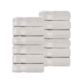 Zero Twist Cotton Dobby Border Absorbent Face Towel - Platinum