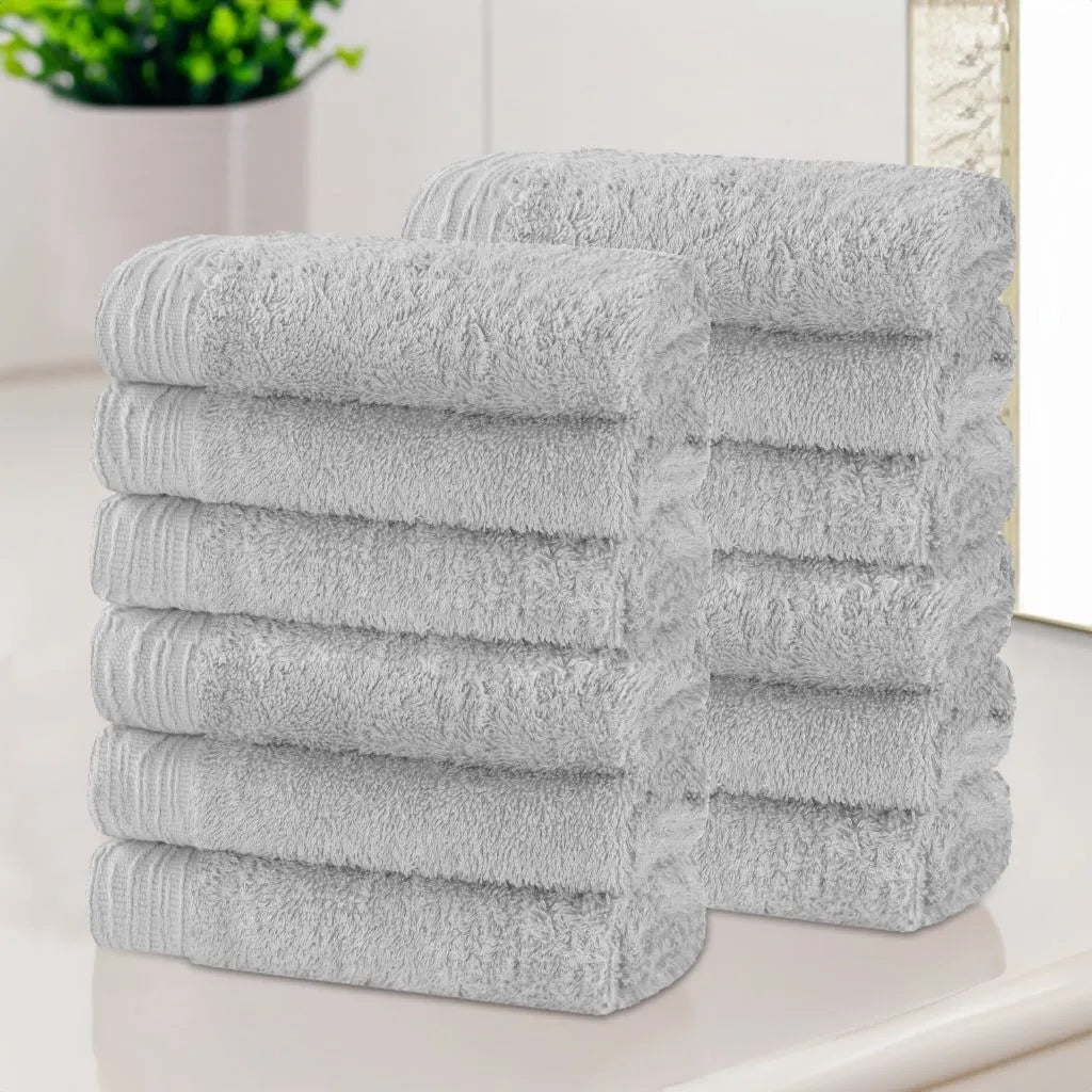 Rayon from Bamboo Eco-Friendly Solid Face Towel Washcloth Set of 12 - Face Towel by Superior Brand