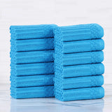 Soho Ribbed Cotton Absorbent Face Towel/Washcloth Set of 12 - Face Towel by Superior Brand