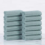 Soho Ribbed Cotton Absorbent Face Towel/Washcloth Set of 12 - Face Towel by Superior Brand