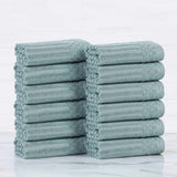 Soho Ribbed Cotton Absorbent Face Towel/Washcloth Set of 12 - Face Towel by Superior Brand