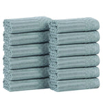 Soho Ribbed Cotton Absorbent Face Towel/Washcloth Set of 12 - Face Towel by Superior Brand