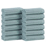 Soho Ribbed Cotton Absorbent Face Towel/Washcloth Set of 12 - Face Towel by Superior Brand