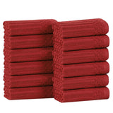 Soho Ribbed Cotton Absorbent Face Towel/Washcloth Set of 12 - Face Towel by Superior Brand
