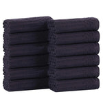 Soho Ribbed Cotton Absorbent Face Towel/Washcloth Set of 12 - Face Towel by Superior Brand