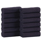 Soho Ribbed Cotton Absorbent Face Towel/Washcloth Set of 12 - Face Towel by Superior Brand