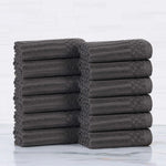 Soho Ribbed Cotton Absorbent Face Towel/Washcloth Set of 12 - Face Towel by Superior Brand