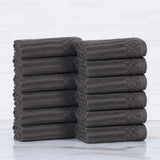 Soho Ribbed Cotton Absorbent Face Towel/Washcloth Set of 12 - Face Towel by Superior Brand