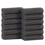 Soho Ribbed Cotton Absorbent Face Towel/Washcloth Set of 12 - Face Towel by Superior Brand