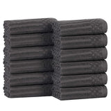 Soho Ribbed Cotton Absorbent Face Towel/Washcloth Set of 12 - Face Towel by Superior Brand