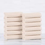 Soho Ribbed Cotton Absorbent Face Towel/Washcloth Set of 12 - Face Towel by Superior Brand