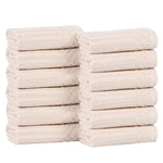 Soho Ribbed Cotton Absorbent Face Towel/Washcloth Set of 12 - Face Towel by Superior Brand