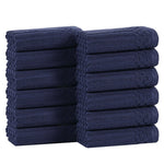 Soho Ribbed Cotton Absorbent Face Towel/Washcloth Set of 12 - Face Towel by Superior Brand