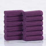 Soho Ribbed Cotton Absorbent Face Towel/Washcloth Set of 12 - Face Towel by Superior Brand