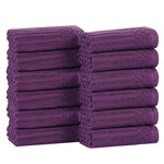 Soho Ribbed Cotton Absorbent Face Towel/Washcloth Set of 12 - Face Towel by Superior Brand