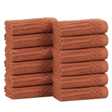 Soho Ribbed Cotton Absorbent Face Towel/Washcloth Set of 12