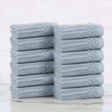 Soho Ribbed Cotton Absorbent Face Towel/Washcloth Set of 12 - Face Towel by Superior Brand