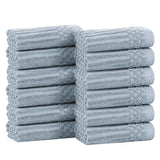 Soho Ribbed Cotton Absorbent Face Towel/Washcloth Set of 12 - Face Towel by Superior Brand
