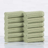 Soho Ribbed Cotton Absorbent Face Towel/Washcloth Set of 12 - Face Towel by Superior Brand