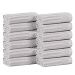 Soho Ribbed Cotton Absorbent Face Towel/Washcloth Set of 12 - Face Towel by Superior Brand