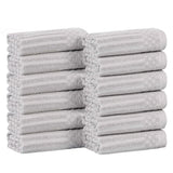 Soho Ribbed Cotton Absorbent Face Towel/Washcloth Set of 12 - Face Towel by Superior Brand