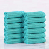 Soho Ribbed Cotton Absorbent Face Towel/Washcloth Set of 12 - Face Towel by Superior Brand
