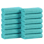 Soho Ribbed Cotton Absorbent Face Towel/Washcloth Set of 12 - Face Towel by Superior Brand