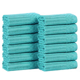Soho Ribbed Cotton Absorbent Face Towel/Washcloth Set of 12 - Face Towel by Superior Brand