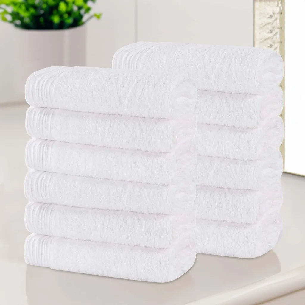 Rayon from Bamboo Eco-Friendly Solid Face Towel Washcloth Set of 12 - Face Towel by Superior Brand