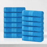 Eco-Friendly Ring-Spun Cotton 12-Piece Face Towel/Washcloth Set
