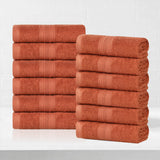 Eco-Friendly Ring-Spun Cotton 12-Piece Face Towel/Washcloth Set