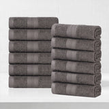 Eco-Friendly Ring-Spun Cotton 12-Piece Face Towel/Washcloth Set