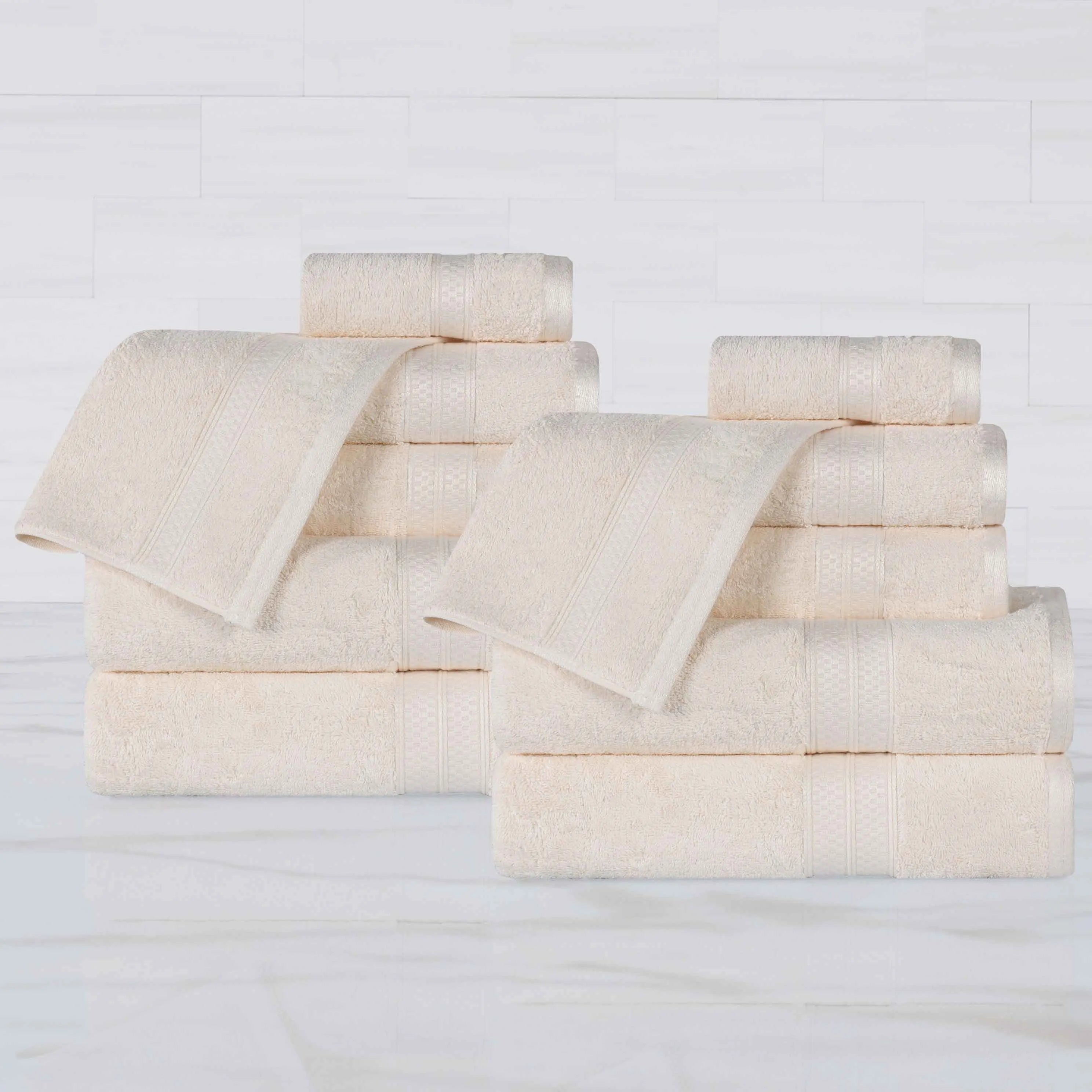 Ultra-Soft Rayon from Bamboo Cotton Blend Bath and Face Towel Set - Towel Set by Superior Brand