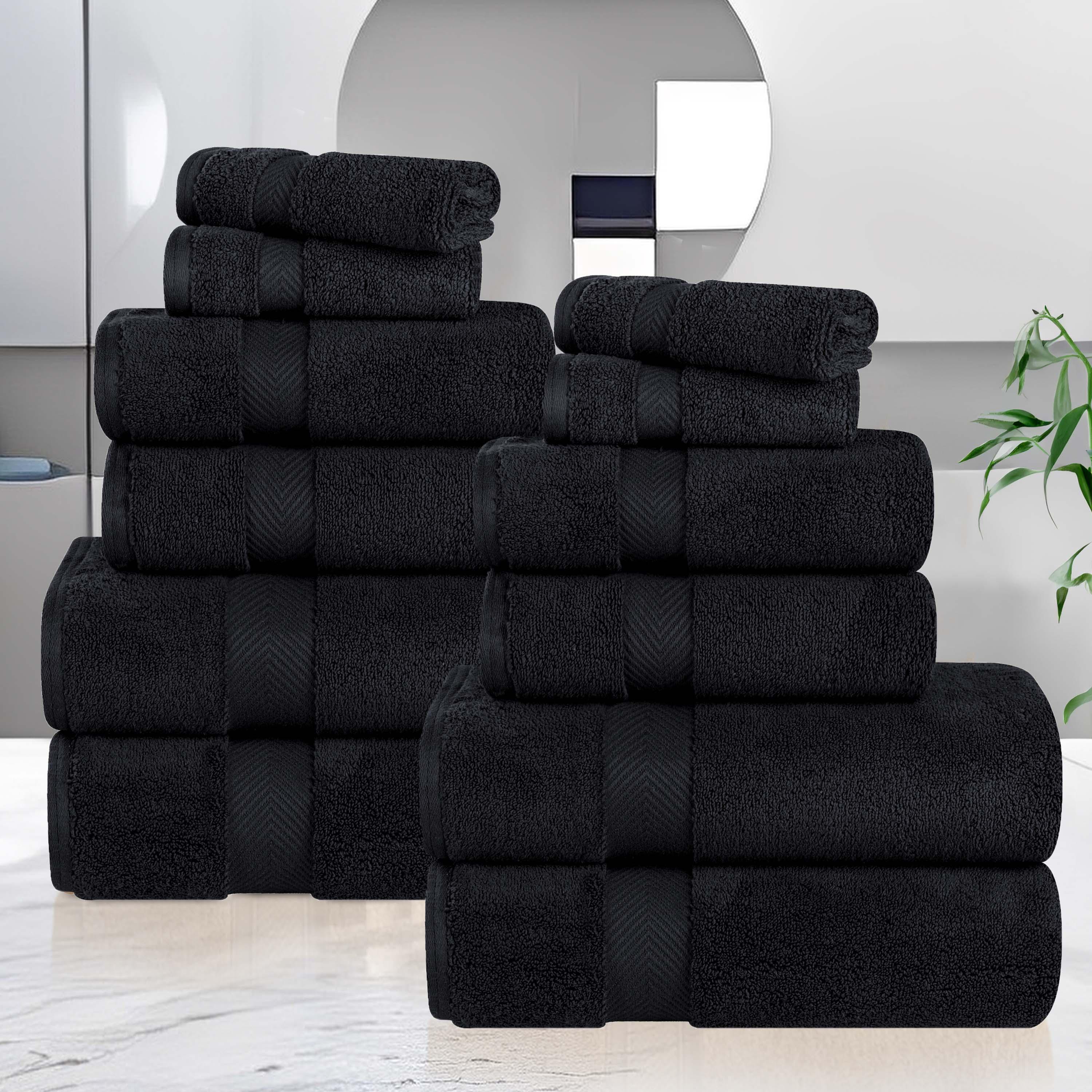 Zero Twist Cotton Ultra-Soft Absorbent Assorted 12 Piece Towel Set - Towel Set by Superior Brand