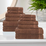 Rolla Cotton Geometric Jacquard Plush Soft Absorbent 12 Piece Towel Set - Towel Set by Superior Brand